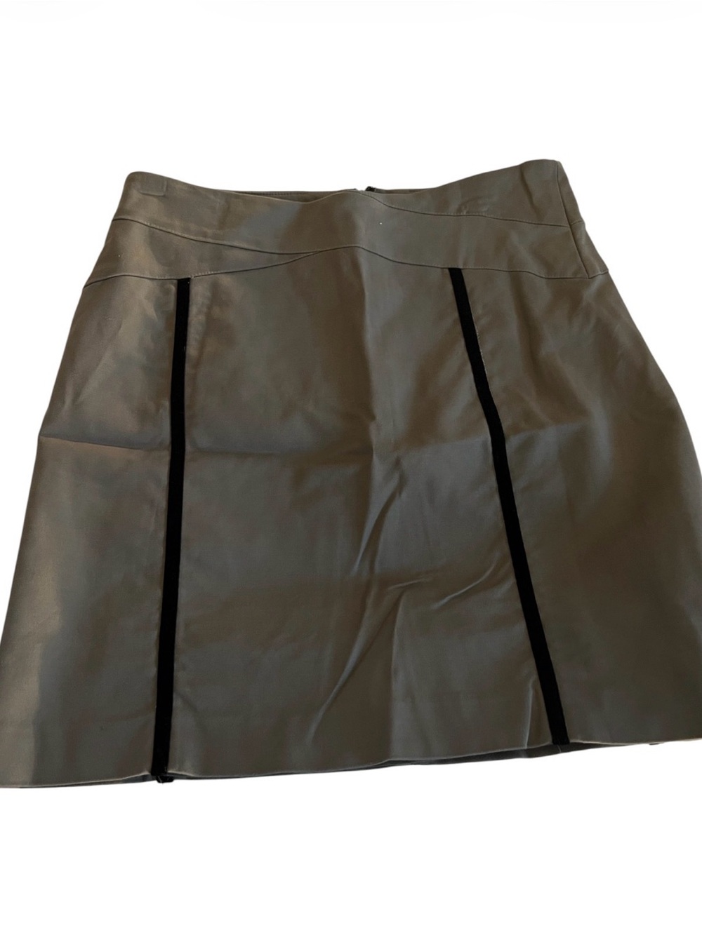 Banana Republic Gray Mini Skirt with Black Vertical Trim